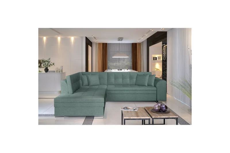 Hörnsoffa Eltap Pieretta 260x207x78 cm - Överdrag 70, Blå, Vänster - Möbler - Vardagsrum - Bäddsoffor