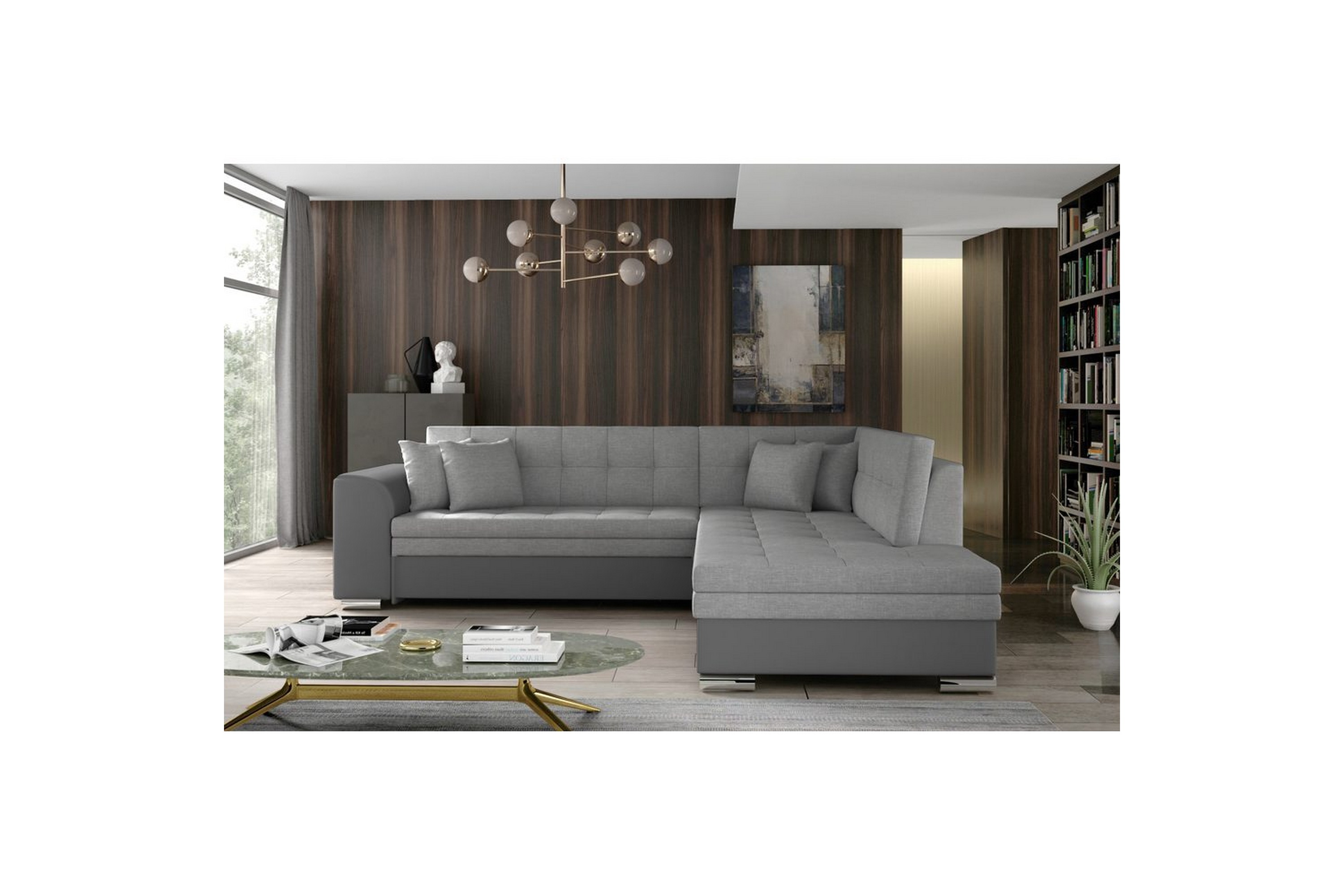 hörnsoffa eltap pieretta 260x207x78 cm - sawana 21, soft 29, grå, höger