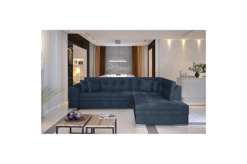 Hörnsoffa Eltap Pieretta 260x207x78 cm - Omega 86, Blå, Höger - Möbler - Vardagsrum - Bäddsoffor