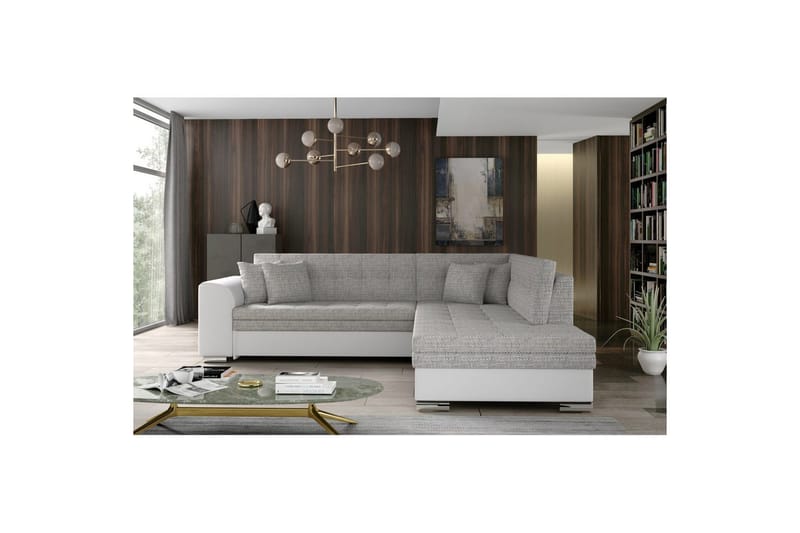Hörnsoffa Eltap Pieretta 260x207x78 cm - Berlin 01, Soft 17, Grå, Vit, Höger - Möbler - Vardagsrum - Bäddsoffor