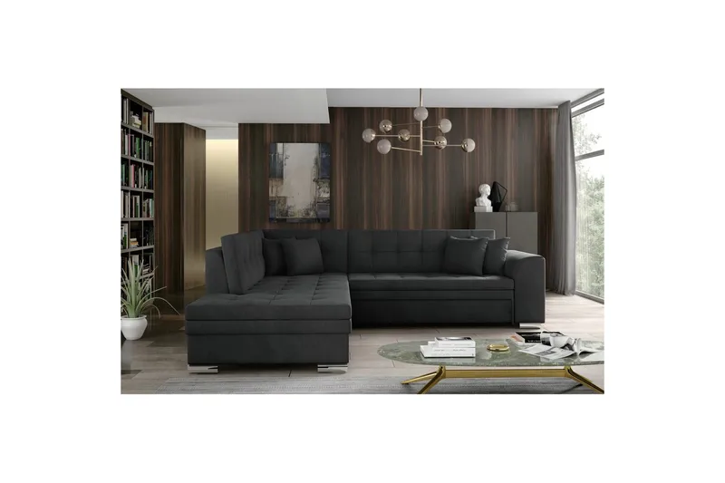 Hörnsoffa Eltap Pieretta 260x207x78 cm - Paros 06, Grå, Vänster - Möbler - Vardagsrum - Bäddsoffor