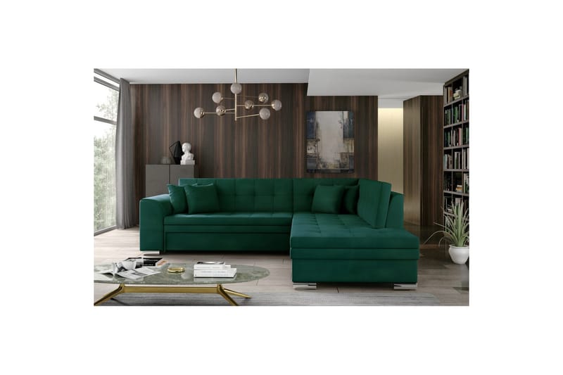 Hörnsoffa Eltap Pieretta 260x207x78 cm - Monolith 37, Grön, Höger - Möbler - Vardagsrum - Bäddsoffor