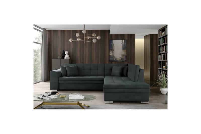 Hörnsoffa Eltap Pieretta 260x207x78 cm - Monolith 97, Mörkgrå, Höger - Möbler - Vardagsrum - Bäddsoffor