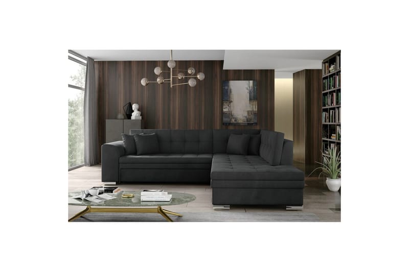 Hörnsoffa Eltap Pieretta 260x207x78 cm - Paros 06, Grå, Höger - Möbler - Vardagsrum - Bäddsoffor