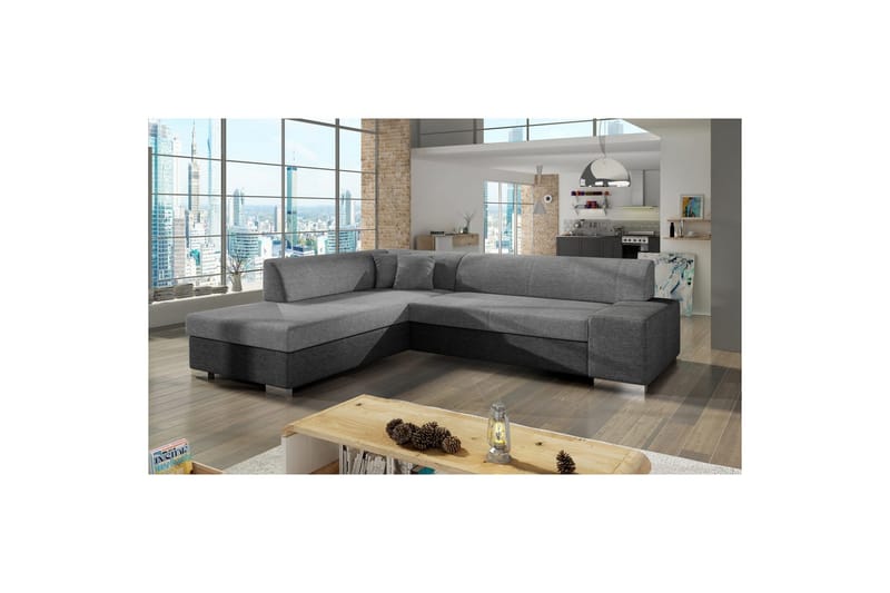 Hörnsoffa Eltap Porto 278x217x74 cm - Sawana 21, Sawana 05, Grå, Vänster - Möbler - Vardagsrum - Bäddsoffor
