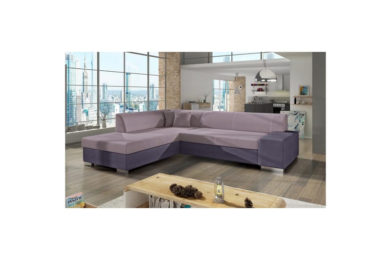 Hörnsoffa Eltap Porto 278x217x74 cm - Soro 61, Soro 65, Rosa, Lila, Vänster - Möbler - Vardagsrum - Bäddsoffor
