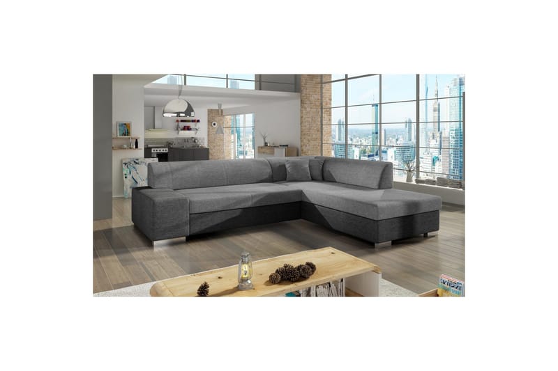 Hörnsoffa Eltap Porto 278x217x74 cm - Sawana 21, Sawana 05, Grå, Höger - Möbler - Vardagsrum - Bäddsoffor