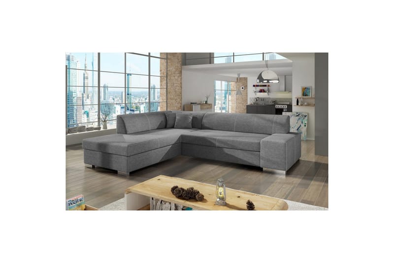 Hörnsoffa Eltap Porto 278x217x74 cm - Sawana 21, Grå, Vänster - Möbler - Vardagsrum - Bäddsoffor