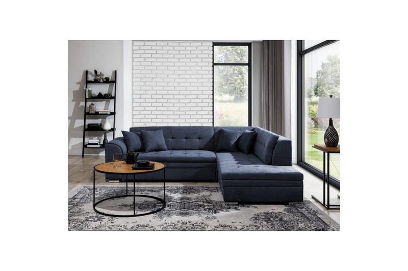 Hörnsoffa Eltap Pieretta 260x207x78 cm - Soro 76, Blå, Höger - Möbler - Vardagsrum - Bäddsoffor