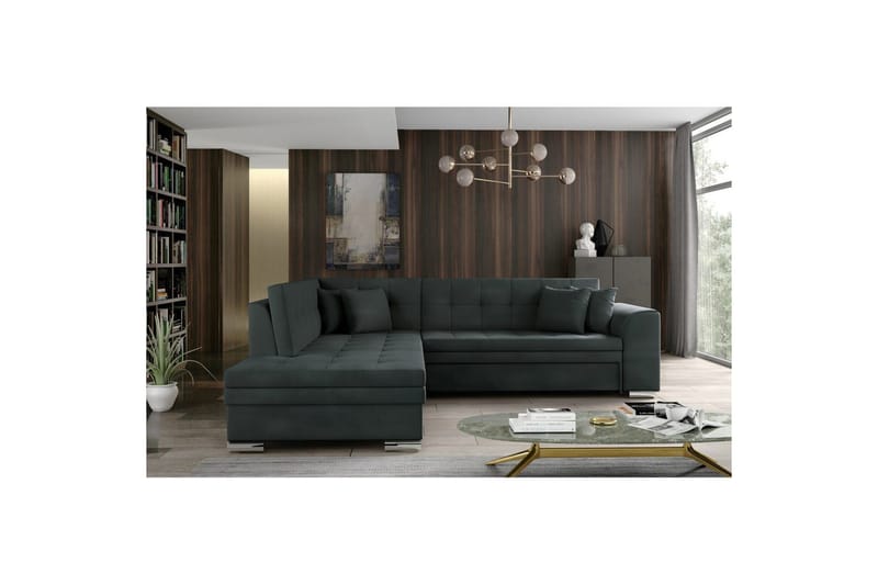 Hörnsoffa Eltap Pieretta 260x207x78 cm - Monolith 97, Mörkgrå, Vänster - Möbler - Vardagsrum - Bäddsoffor