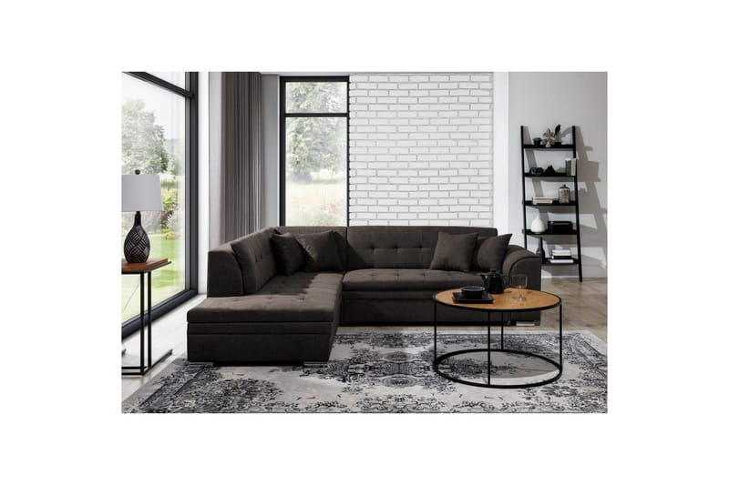 Hörnsoffa Eltap Pieretta 260x207x78 cm, Poco 5, Mörkgrå, Vänster