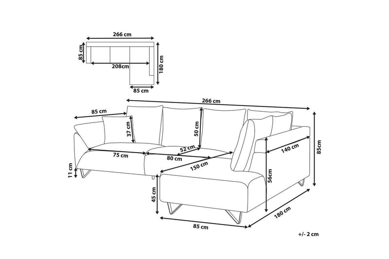 Hörnsoffa Lunner Brun, Svart - Brun, Svart - Möbler - Vardagsrum - Soffgrupper