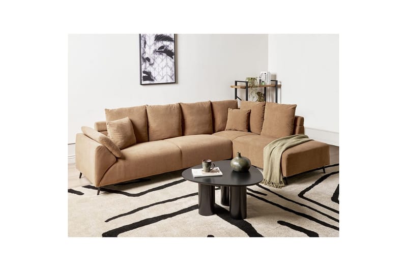 Hörnsoffa Lunner Brun, Svart - Brun, Svart - Möbler - Vardagsrum - Soffgrupper