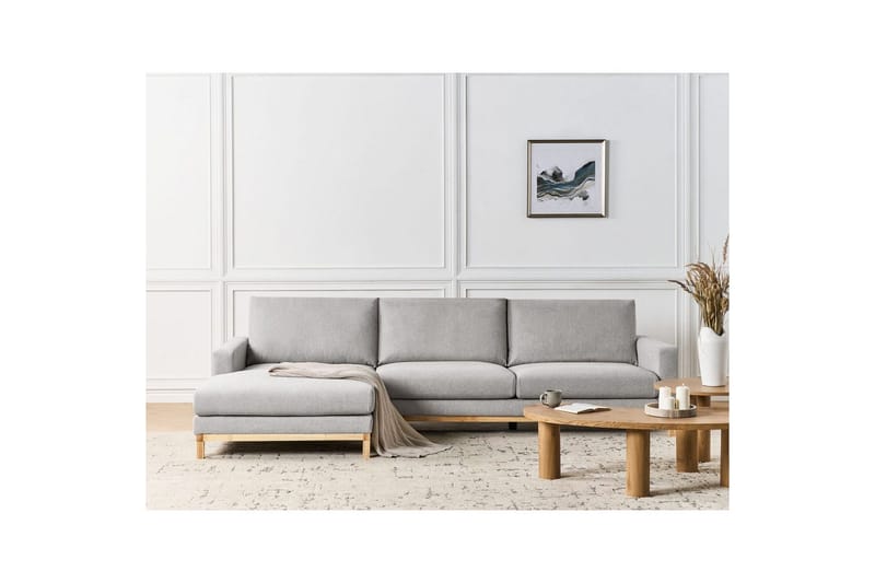 Hörnsoffa Siggard Grå, ljust trä - Grå, ljust trä - Möbler - Vardagsrum - Soffgrupper