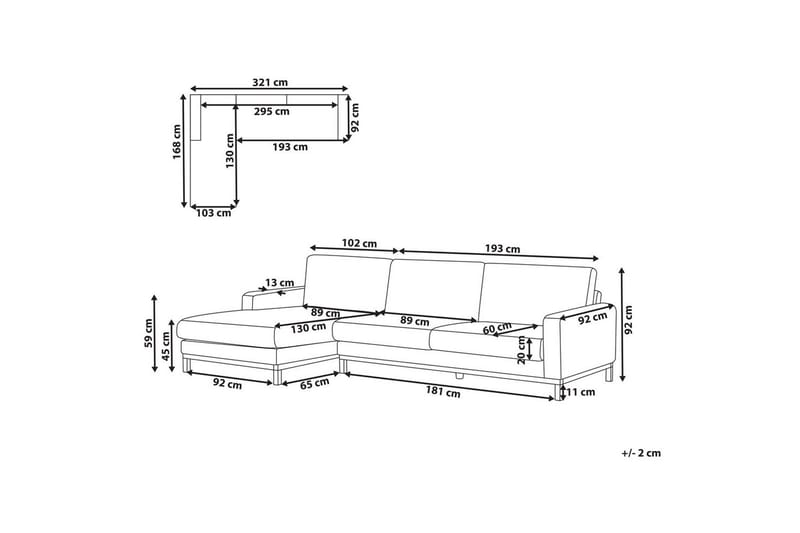 Hörnsoffa Siggard Grå, ljust trä - Grå, ljust trä - Möbler - Vardagsrum - Soffgrupper