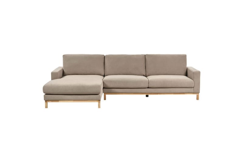 Hörnsoffa Siggard Taupe, ljust trä, Taupe, ljust trä