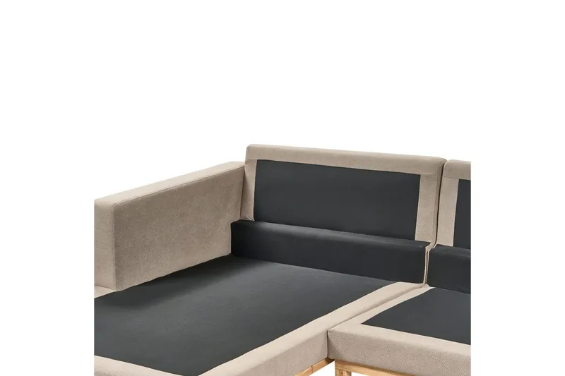 Hörnsoffa Siggard Taupe, ljust trä - Taupe, ljust trä - Möbler - Vardagsrum - Soffgrupper