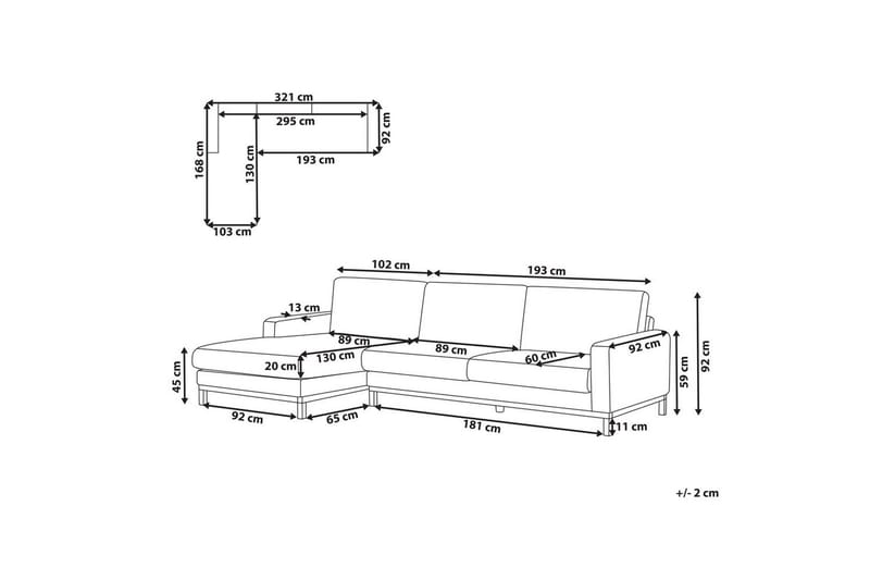 Hörnsoffa Siggard Taupe, ljust trä - Taupe, ljust trä - Möbler - Vardagsrum - Soffgrupper