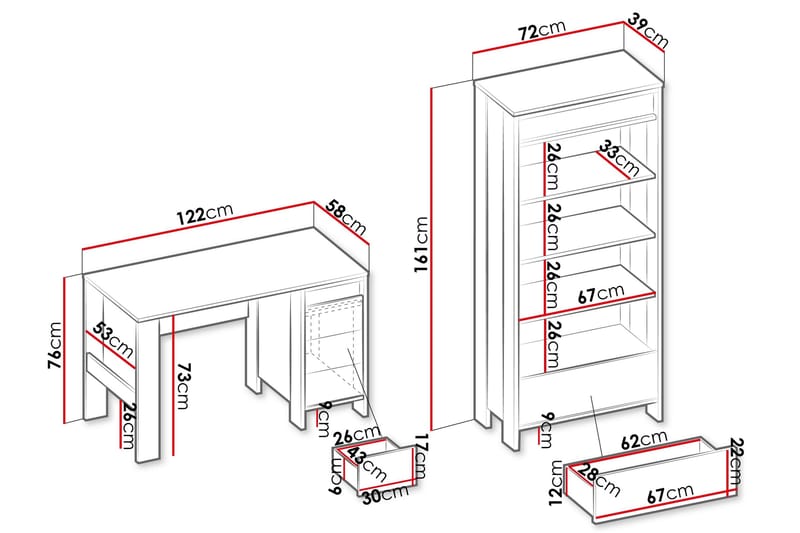 Huddinge Möbelset För Vardagsrum - Brun/Svart - Möbler - Vardagsrum - Möbelset för vardagsrum
