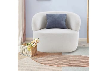 Hungirr Rund Fåtölj i Boucle med Modern Design - Vit - Möbler - Vardagsrum - Fåtöljer