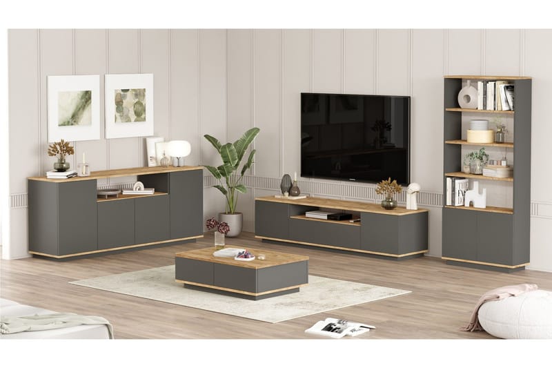 Jaivind Möbelset För Vardagsrum - Brun/Antracit - Möbler - Vardagsrum - Möbelset för vardagsrum