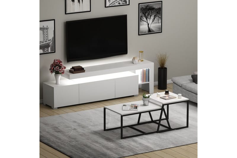 Jurukovo Möbelset För Vardagsrum - Vit - Möbler - Vardagsrum - Möbelset för vardagsrum