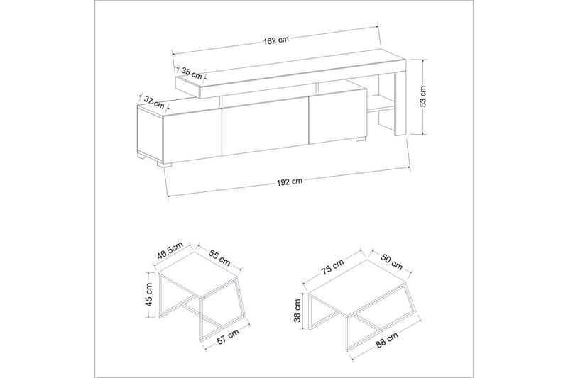 Jurukovo Möbelset För Vardagsrum - Vit - Möbler - Vardagsrum - Möbelset för vardagsrum