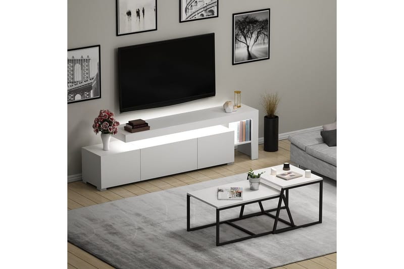 Jurukovo Möbelset För Vardagsrum - Vit - Möbler - Vardagsrum - Möbelset för vardagsrum