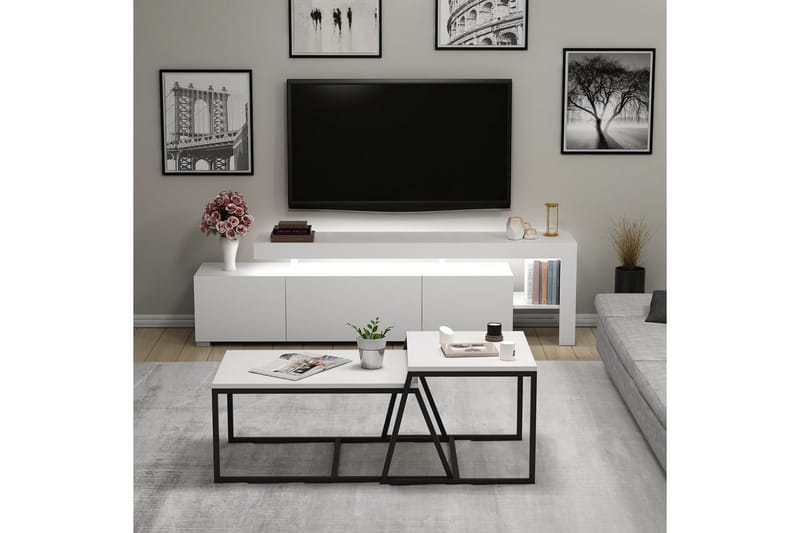Jurukovo Möbelset För Vardagsrum - Vit - Möbler - Vardagsrum - Möbelset för vardagsrum