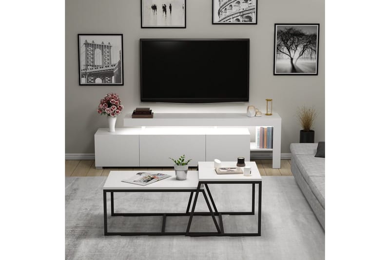 Jurukovo Möbelset För Vardagsrum - Vit - Möbler - Vardagsrum - Möbelset för vardagsrum