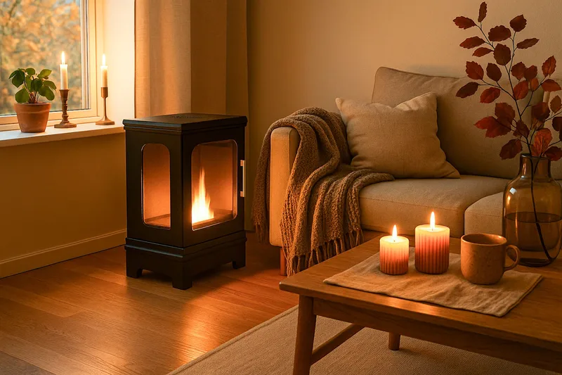 Corbo Liten Fristående Rektangulär Etanolkamin 59x35x45 cm i Stål och Glas - Svart - Möbler - Vardagsrum - Kamin - Skorstensfri kamin - Etanolkamin