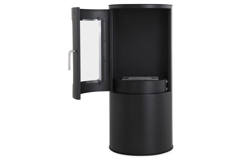 Corbo Fristående Rund Etanolkamin 96x44x30 cm i Stål och glas - Svart - Möbler - Vardagsrum - Kamin - Skorstensfri kamin - Etanolkamin