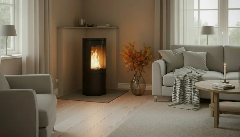 Corbo Fristående Rund Etanolkamin 96x44x30 cm i Stål och glas - Svart - Möbler - Vardagsrum - Kamin - Skorstensfri kamin - Etanolkamin