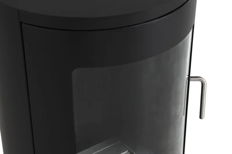 Corbo Fristående Rund Etanolkamin 96x44x30 cm i Stål och glas - Svart - Möbler - Vardagsrum - Kamin - Skorstensfri kamin - Etanolkamin