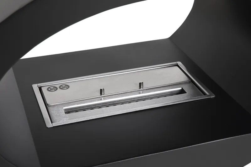 Mauro Takhängd Etanolkamin 190x60x40 cm i Stål - Svart - Möbler - Vardagsrum - Kamin - Skorstensfri kamin - Etanolkamin