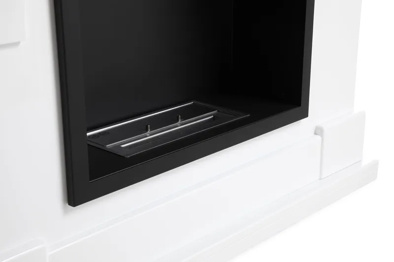 Route Braskamin Bioetanol Fristående MDF - Vit/Svart/Rostfritt Stål - Möbler - Vardagsrum - Kamin - Skorstensfri kamin - Etanolkamin