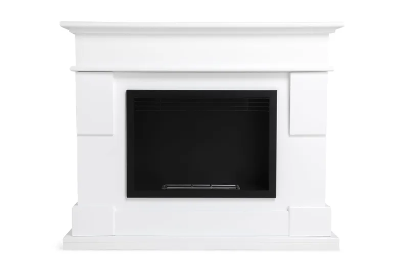 Route Braskamin Bioetanol Fristående MDF, Vit/Svart/Rostfritt Stål