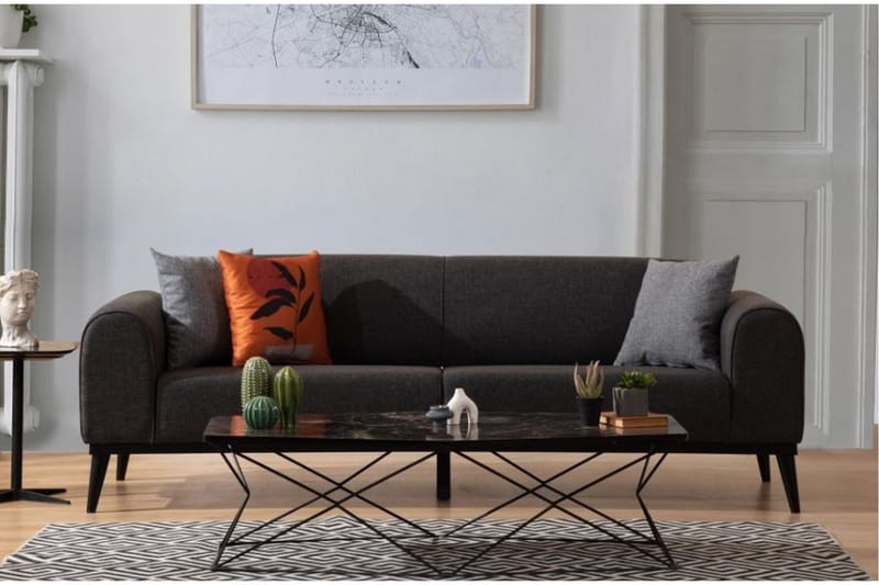 Kapri Bäddsoffa 4-sits - Antracit - Möbler - Vardagsrum - Bäddsoffor - 4-sits bäddsoffa