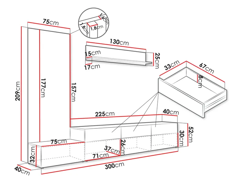 Kyrelon Tv-Enhet - Möbler - Vardagsrum - Möbelset för vardagsrum