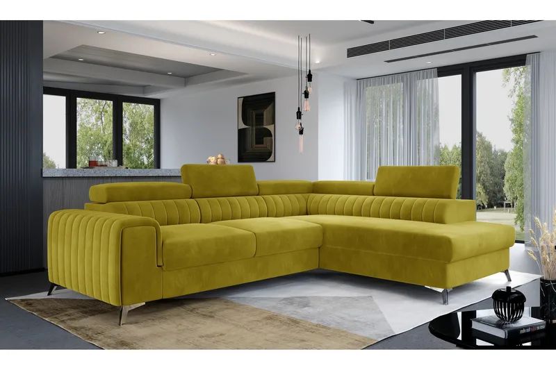 Laurece Schäslongsoffa Höger - Gul - Möbler - Vardagsrum - Bäddsoffor