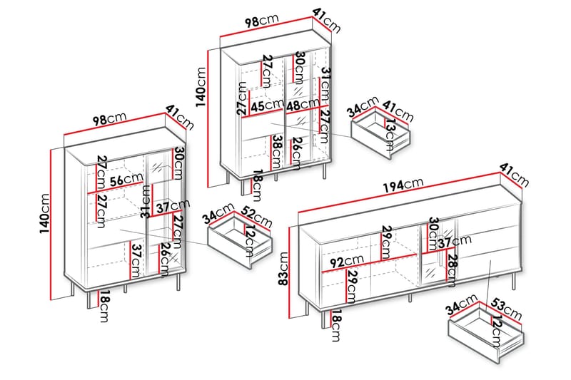 Levisa Möbelset För Vardagsrum - Cashmere - Möbler - Vardagsrum - Möbelset för vardagsrum