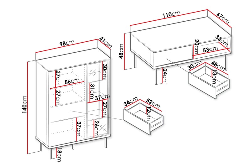 Levisa Möbelset För Vardagsrum - Cashmere - Möbler - Vardagsrum - Möbelset för vardagsrum