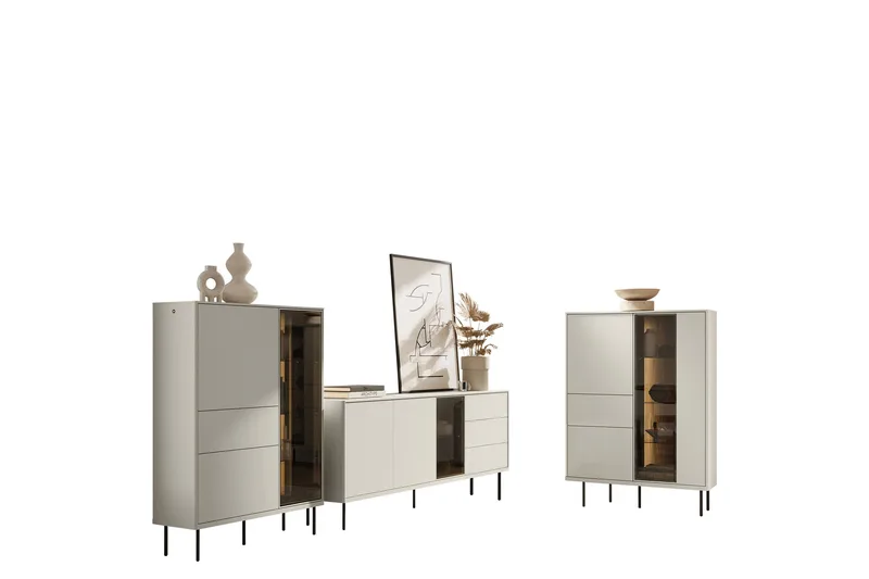 Levisa Möbelset För Vardagsrum, Cashmere