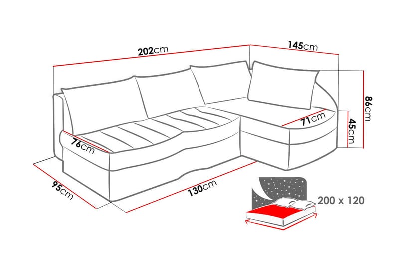 Lido 3-sits Bäddsoffa - Grå - Möbler - Vardagsrum - Bäddsoffor