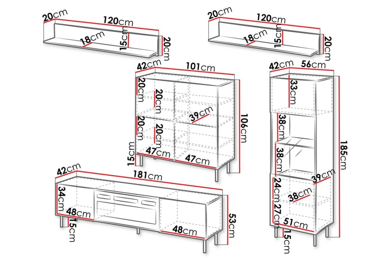 Lionel Möbelset För Vardagsrum - Kashmir - Möbler - Vardagsrum - Möbelset för vardagsrum