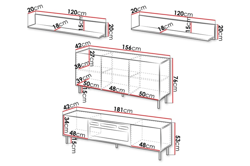 Lionel Möbelset För Vardagsrum - Kashmir - Möbler - Vardagsrum - Möbelset för vardagsrum