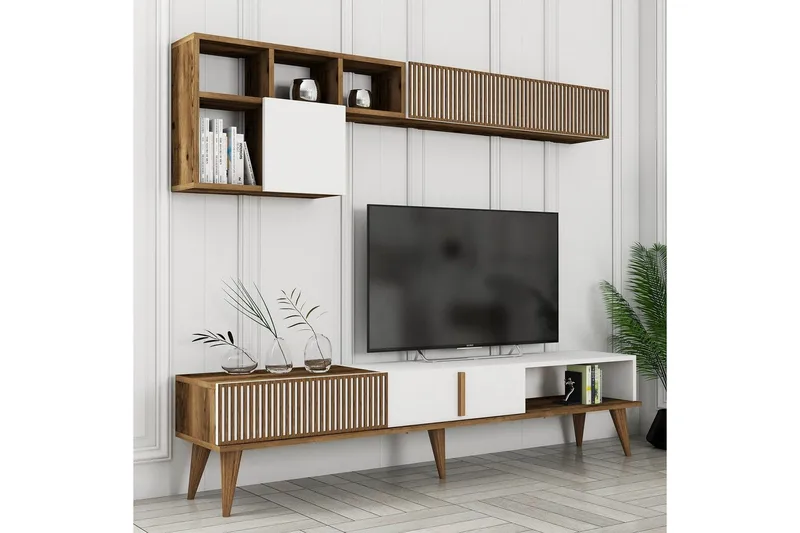 Lissione Möbelset För Vardagsrum - Natur/Vit - Möbler - Vardagsrum - Möbelset för vardagsrum