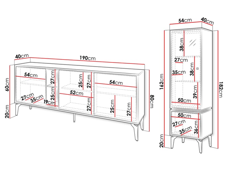 Lorvenn Möbelset För Vardagsrum - Brun/Svart - Möbler - Vardagsrum - Möbelset för vardagsrum