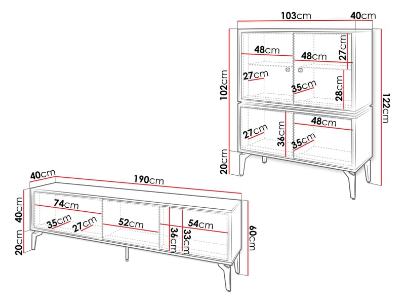 Lorvenn Möbelset För Vardagsrum - Brun/Svart - Möbler - Vardagsrum - Möbelset för vardagsrum