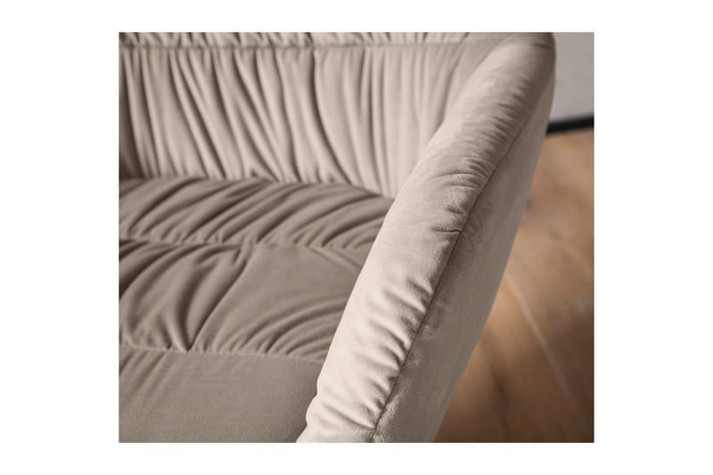 Lounge & Cocktailstol Wohnling mysig sammet klädd, med armstöd, modern stil Beige - Beige - Möbler - Vardagsrum - Fåtöljer